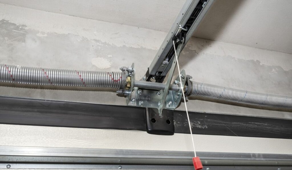 Springs tensioning the home garage door mechanism 