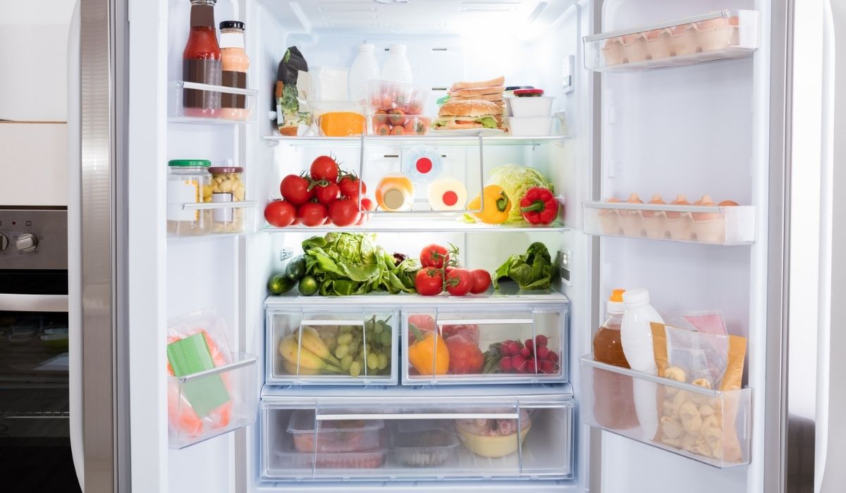 Refrigerator With Fruits And Vegetables