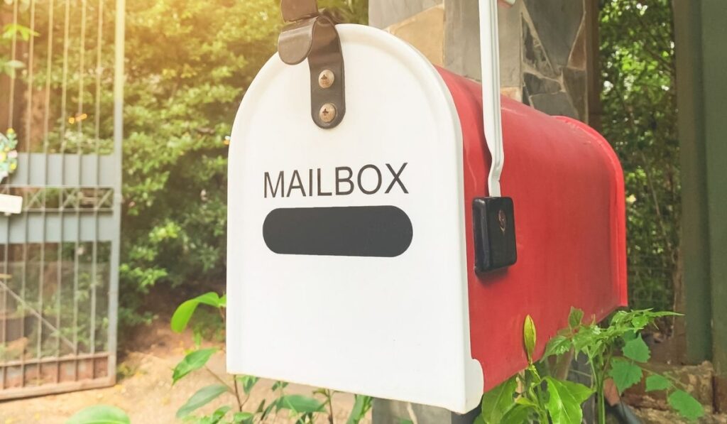 Mail Box front of the house with light flare 