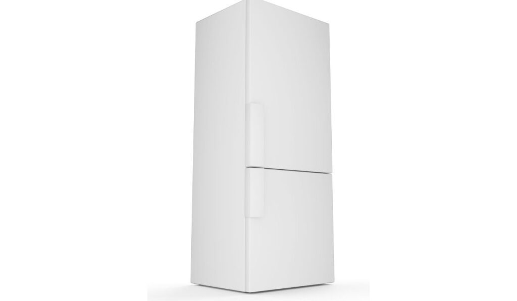 Big refrigerator isolated on white 