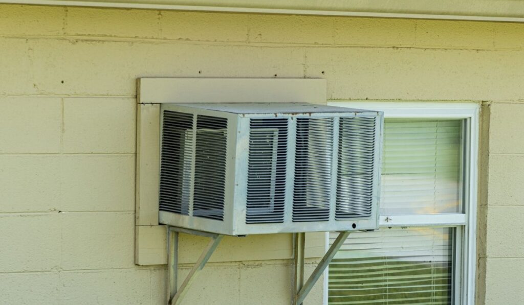 Old Window Air Conditioning Outside Cover 