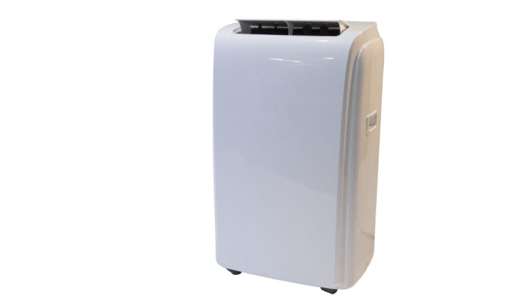 Portable air conditioner on white background