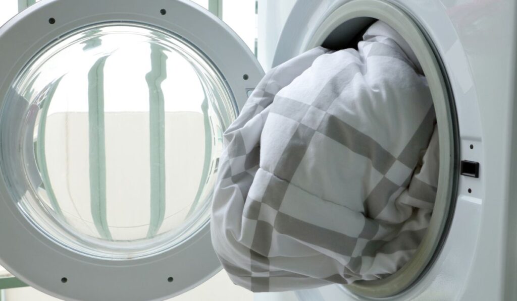 Washing machine loaded with blanket 