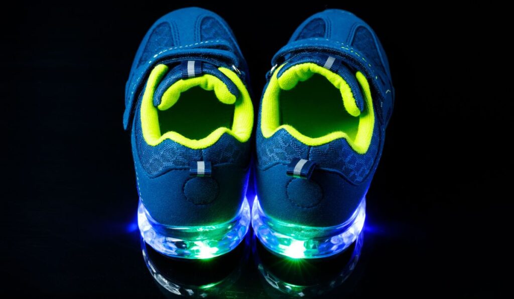 Children`s sneaker shoes with led light