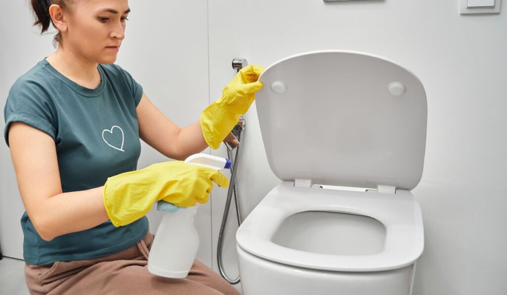 Toilet cleaning and disinfection